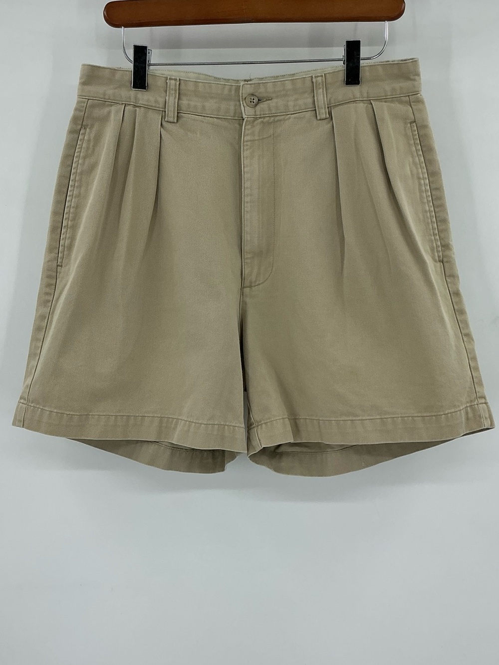Vintage Polo Ralph Lauren Andrew Short Khaki Flat-Front Pleated Chino Shorts